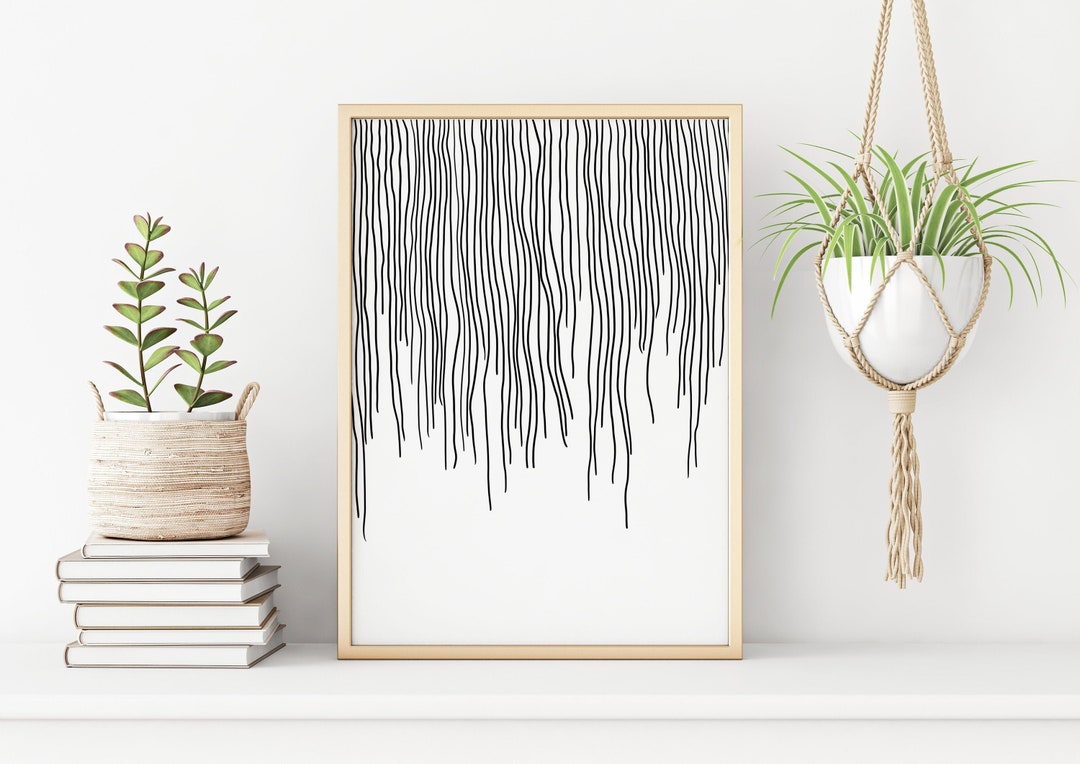 Black and White Geometric Printable Wall Art Digital Print Neutral Wall ...