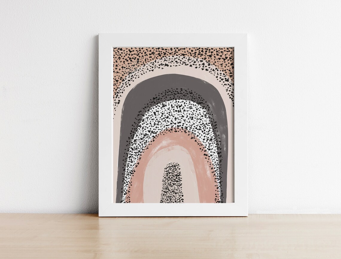 Set of 3 Abstract Art Prints Geometric Printable Wall Art Boho Decor ...