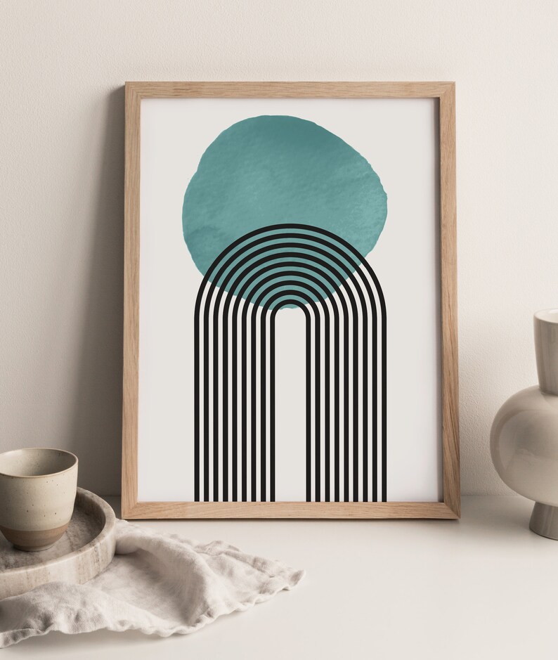 Abstract Rainbow Printable Wall Art Digital Print Boho Wall | Etsy