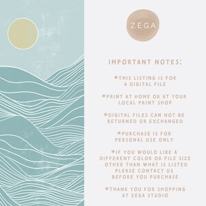 Abstract Landscape, Pura Vida, Printable Wall Art, Set of 3 Prints, Ocean Waves, Boho Beach ...