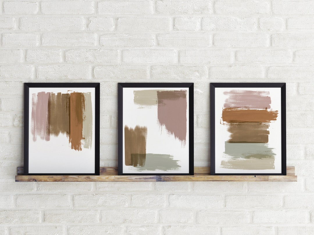 Set of 3 Prints - Neutral Wall Art - Abstract Printable Wall Art - Etsy