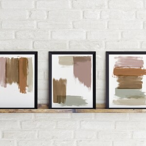 Set Of 3 Prints - Neutral Wall Art -  Abstract Printable Wall Art