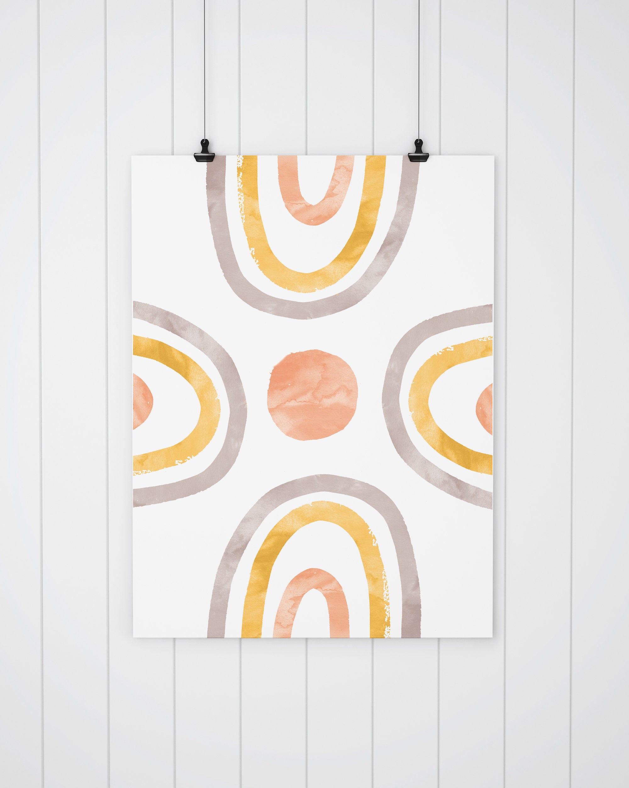 Abstract Rainbow Printable Wall Art Digital Print Neutral Wall Art Boho ...