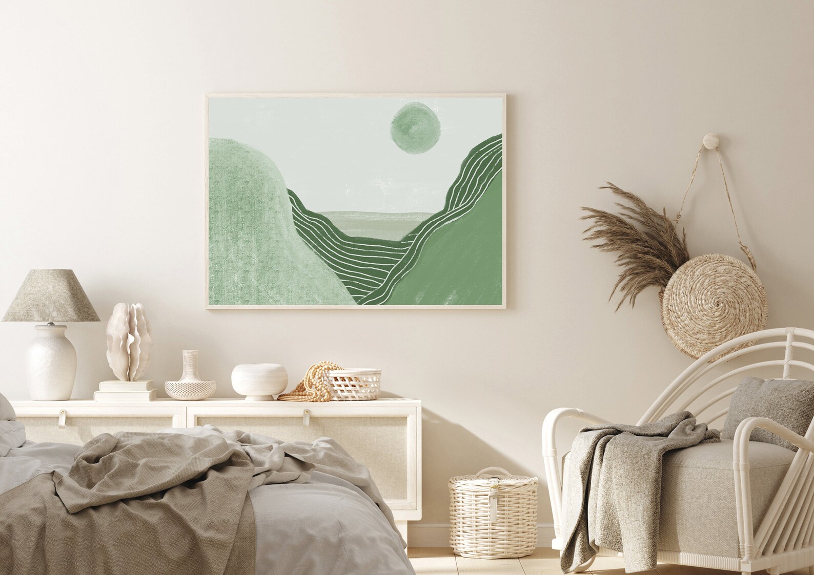 Sage Green Decor Printable Wall Art Abstract Landscape Boho Etsy UK