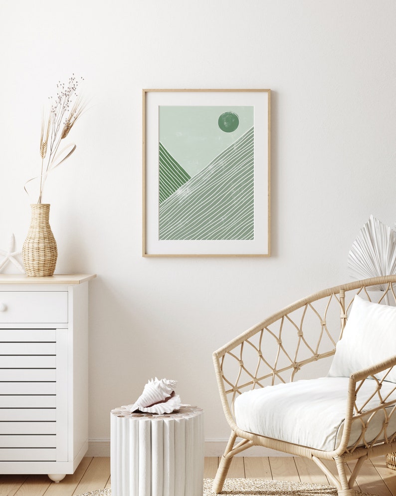 Sage Green Decor, Abstract, Printable Wall Art, Set Of 5 Prints, Botanical, Rainbow, Boho Decor, Digital Print, Instant Download Art image 8