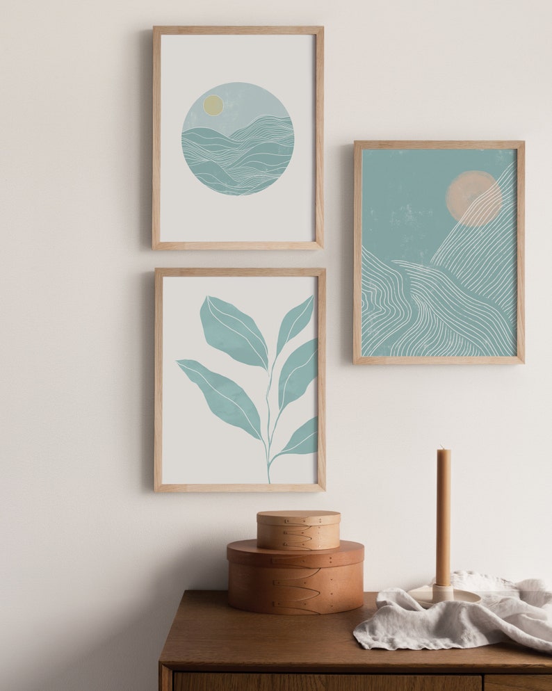 Boho Beach Printable Wall Art Set of 3 Prints Botanical | Etsy