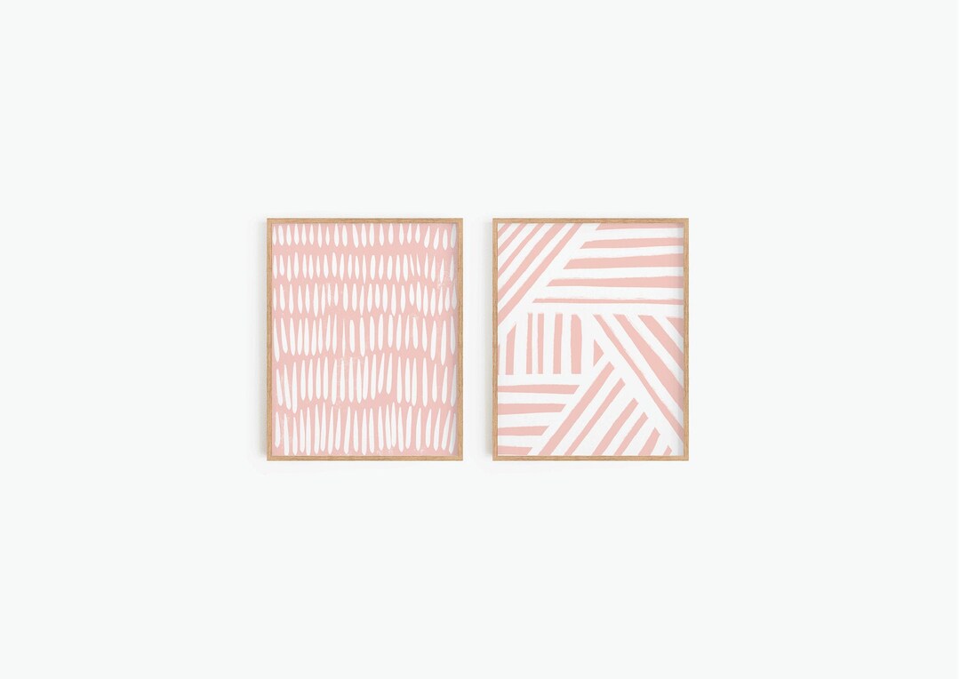 Abstract Art Prints, Blush Pink Printable Wall Art, Set of 2 Prints ...