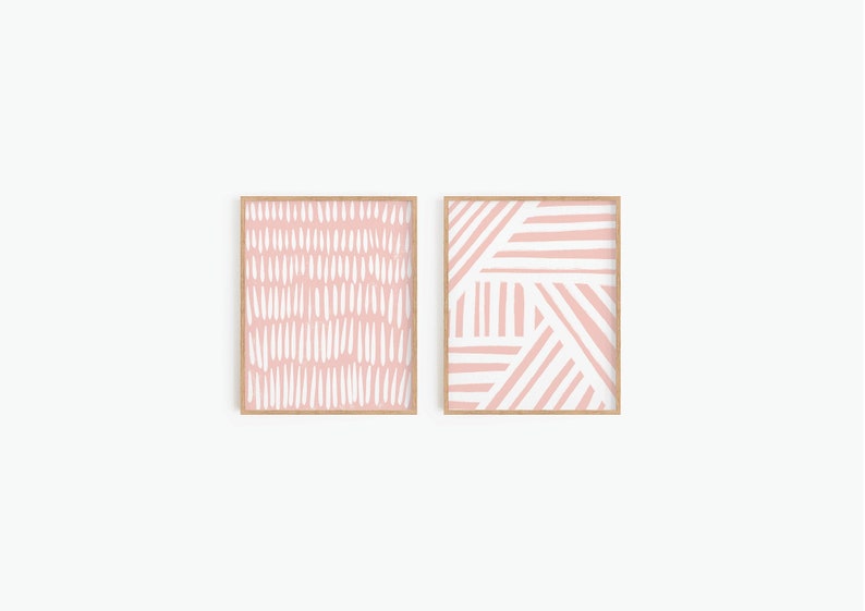 Abstract Art Prints Blush Pink Printable Wall Art Set of 2 - Etsy