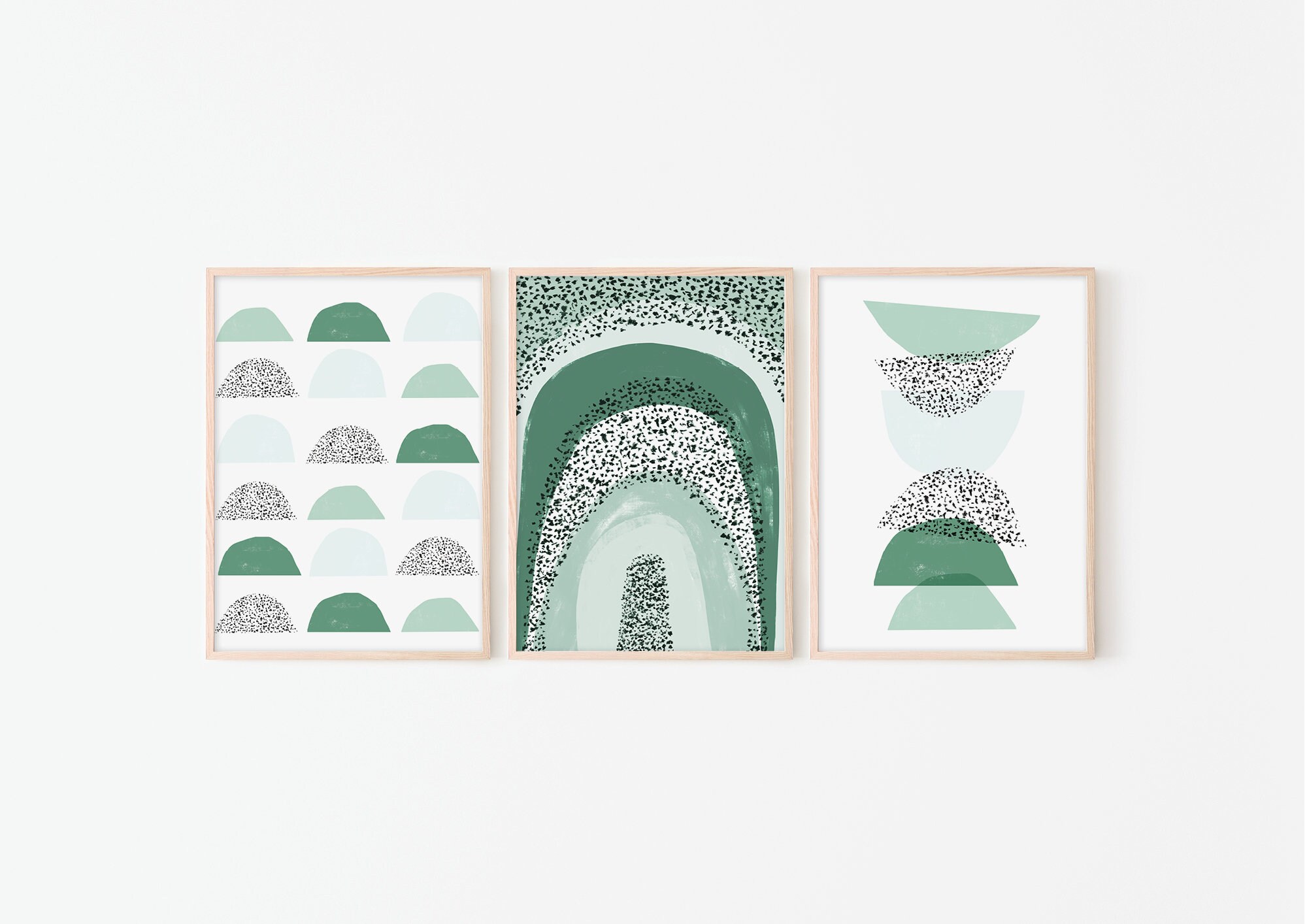 Set of 3 Abstract Art Prints Geometric Printable Wall Art Boho Decor ...