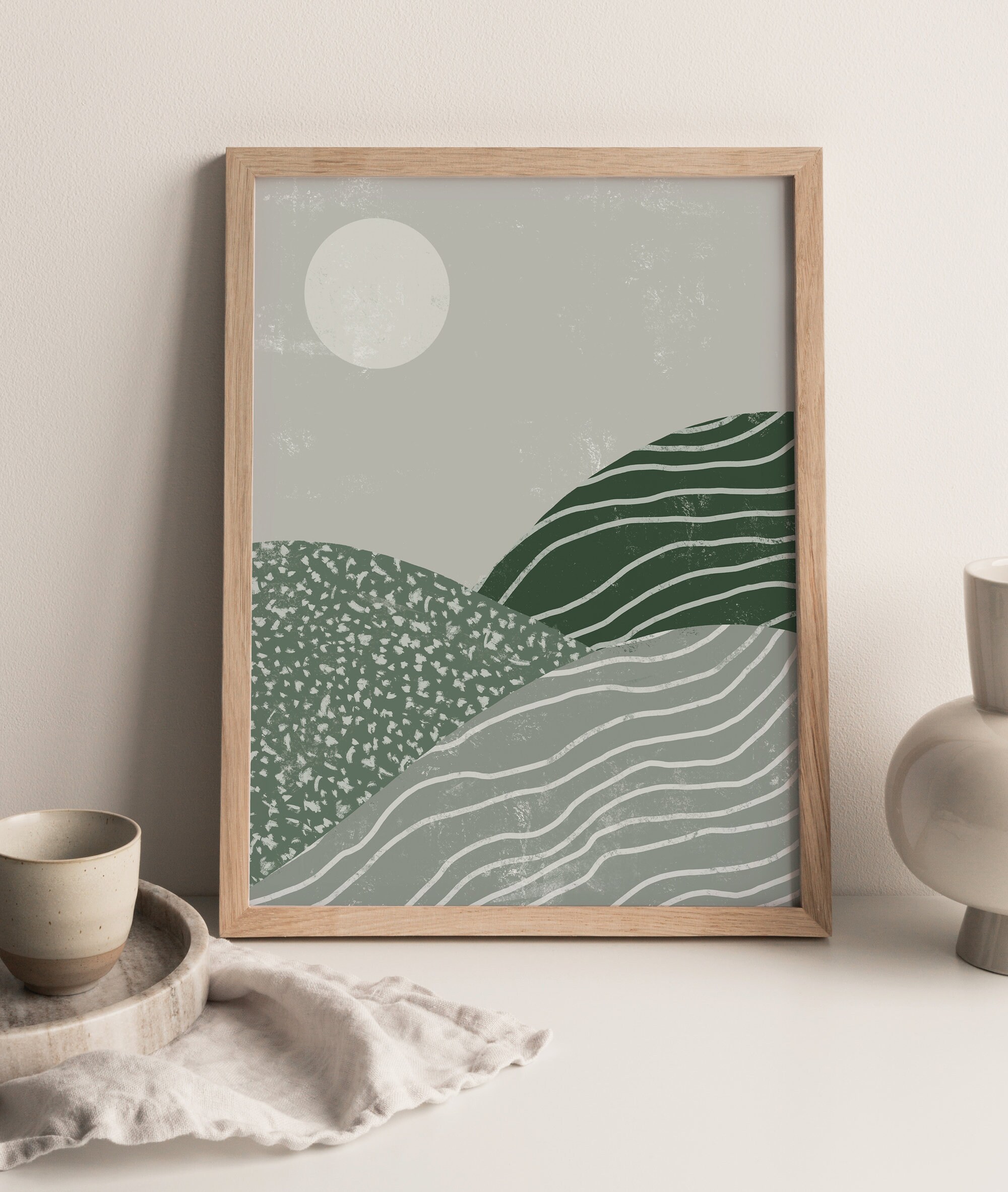 Sage Green Decor Printable Wall Art Set of 2 Prints Boho | Etsy