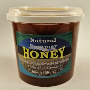 Miele di colza, grano saraceno, trifoglio, phacelia, 100% puro, naturale e crudo, 2025, 1,5 kg (3,3 libbre)