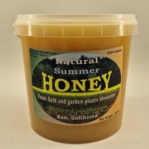 100% Pure Organic Raw Natural - 2024 Wild Fields and Garden Honey 1.5kg(3.3 lbs)
