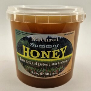 100% Pure Organic Raw Natural 2023 Wild Fields and Garden Honey 1.5kg3.3 lbs zdjęcie 1