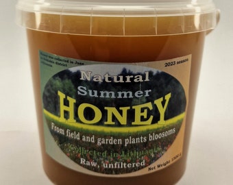 100% Pure Organic Raw Natural - 2023 Wild Fields and Garden Honey 1.5kg(3.3 lbs)