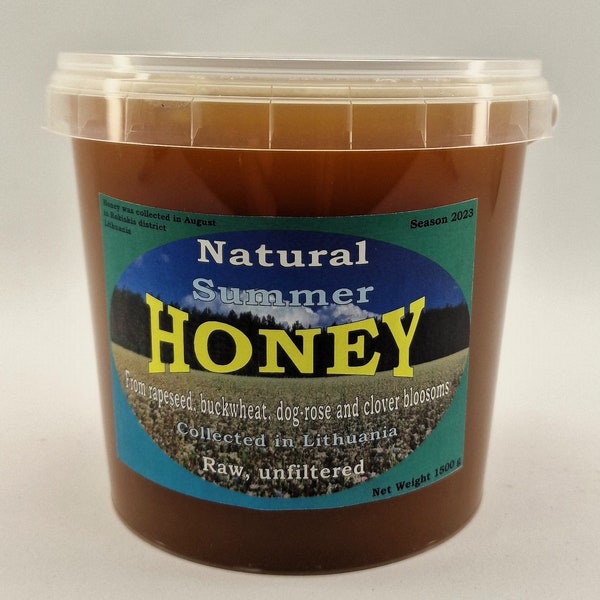 100% Pure Organic Raw Natural - 2023 Buckwheat Honey 1.5kg (3.3 lbs)