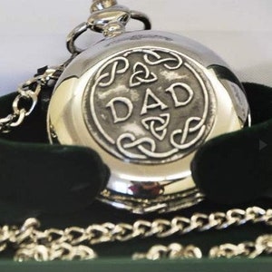 Pewter Pocket Watch With DAD - Irish style