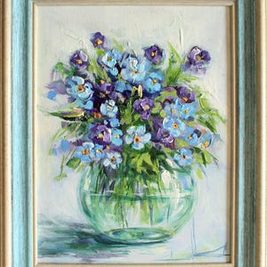 Forget-Me-Nots Oil Painting: Floral Still Life, Alaska State Flower Art