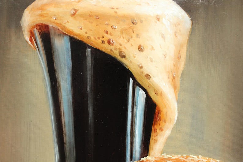 Burger and Cola Original Oil Painting Food Art Kitchen Wall Decor ...