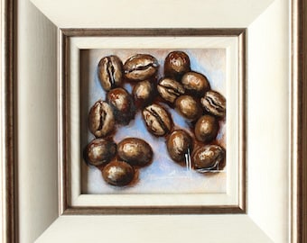コーヒー豆のオリジナル絵画ウォールアート - Etsy 日本
