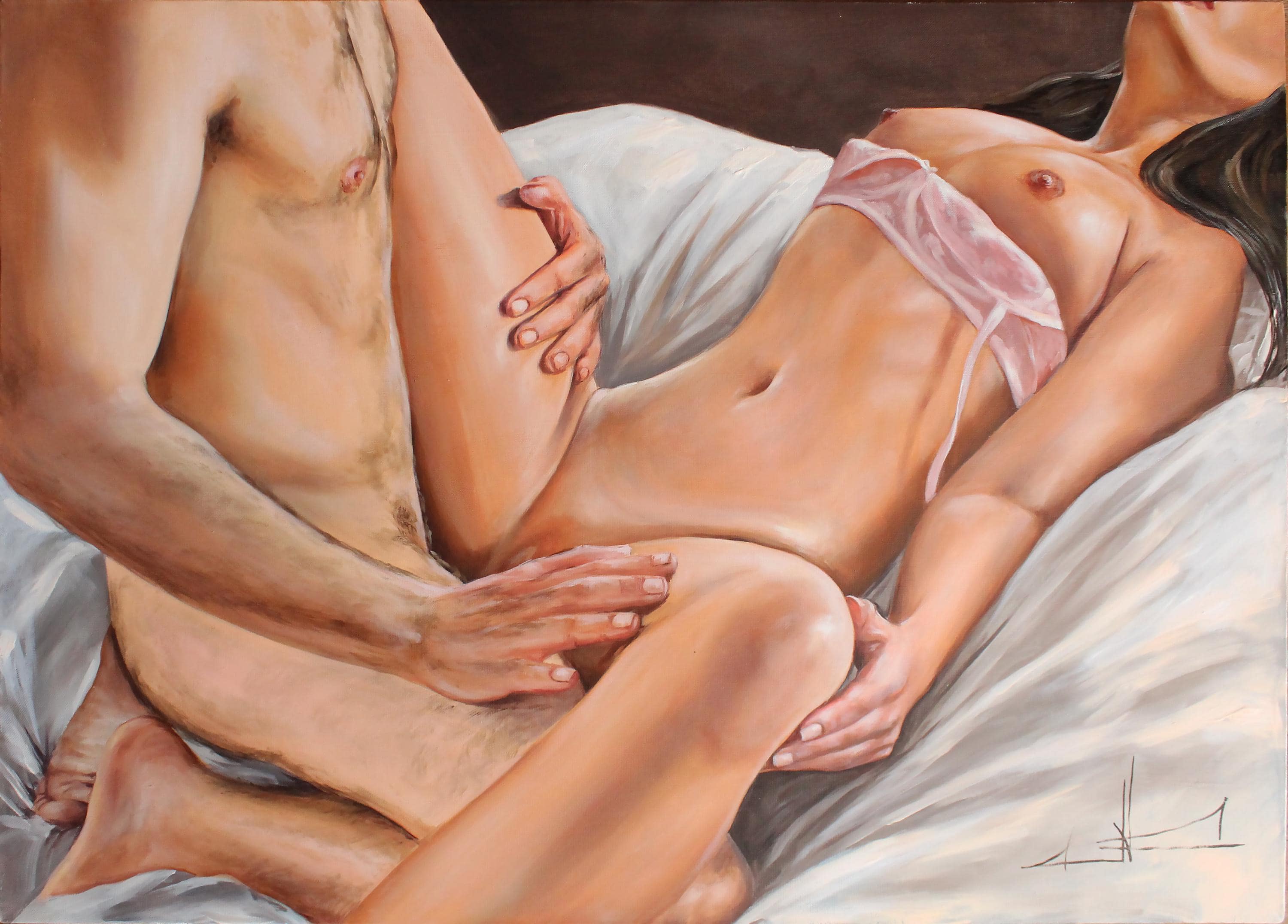 Couple making love original painting Erotic art Erotic painting Bedroom wall decor Valentine's Day gift Anniversary gift Gift for him