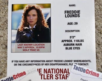 hannibal Freddie Lounds Missing Poser & 2X Replica 'Tattle Crimes' Business Cards