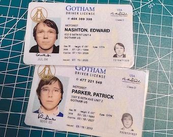 Batman Year One - The Riddler Replica Prop Drivers Licenses! Set of TWO! Screen Accurate!