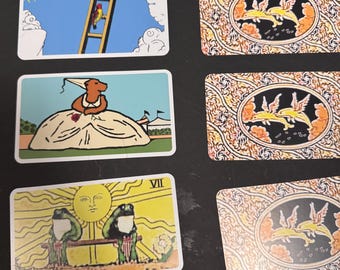 Constantine Movie - Replica ESP/Tarot Cards! TWO SETS! Two Frogs on a Bench, Bird on a Ladder, & Rat in a Dress!