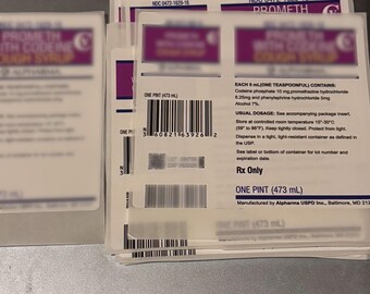2X Alpharma 16oz/Pint Labels **** Replica Prop For Entertainment Purposes only**