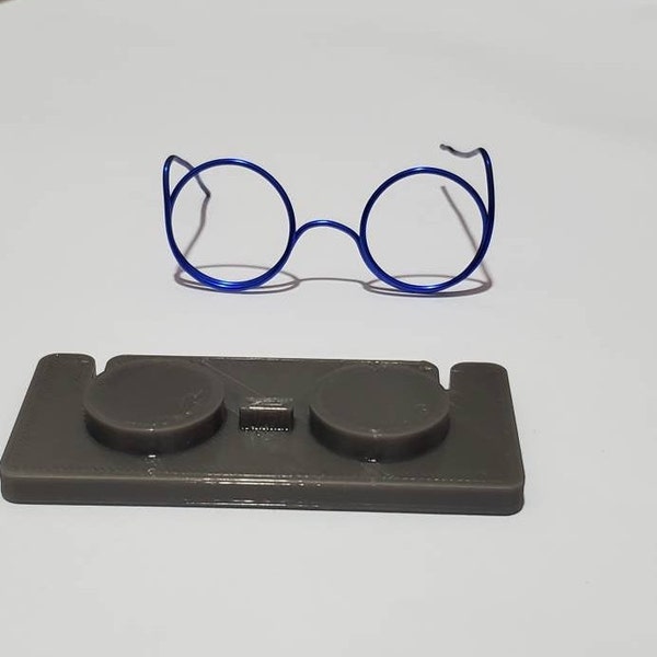 Large Round 3D Printed Amigurumi Doll Glasses Template