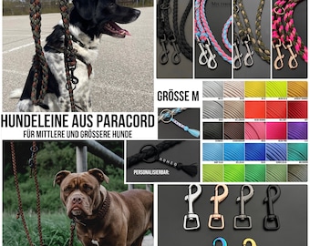 Paracord dog leash | Size M | 12mm wide | for medium and larger dogs | different colors and lengths | customizable