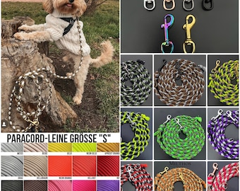 Laisse pour chien Paracord | Taille S | 10 mm de large | pour chiens de petite et moyenne taille | différentes couleurs et longueurs