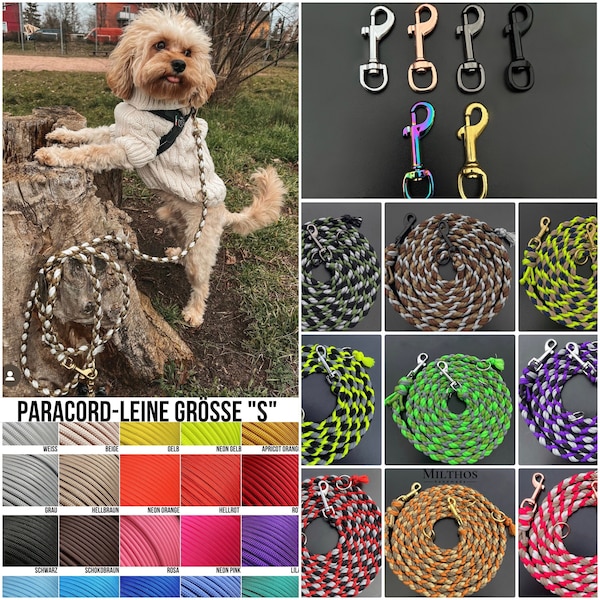 Paracord dog leash | Size S | 10mm wide | for small and medium sized dogs | different colors and lengths