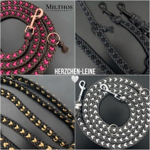 Herzchen-Leine aus Paracord flach geflochten 20mm breit verschiedene Farben und Längen Bild 2