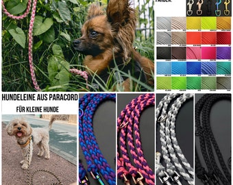 Guinzaglio per cani in paracord | Taglia XS | 8 mm di larghezza | per cani di piccola taglia | vari colori e lunghezze