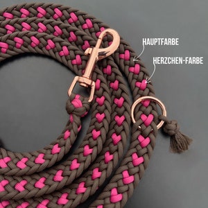 Herzchen-Leine aus Paracord flach geflochten 20mm breit verschiedene Farben und Längen Bild 4