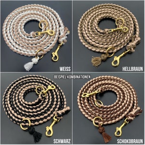 Hundeleine aus Paracord beige gold Messing verschiedene Farben und Größen Bild 5