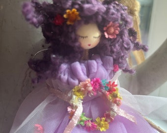 Wildflower, fairy doll, magical gift, wings, wands, whimsy, wildflowers, home decoration.