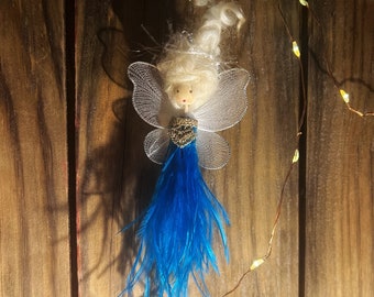 Marabou, Fiver Friday, Feather, Fairies, blue, whimsical decor, hanging decor, magical.