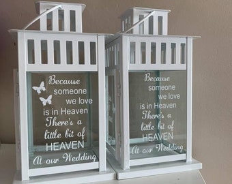 Wedding memorial lantern. Remembrance in loving memory