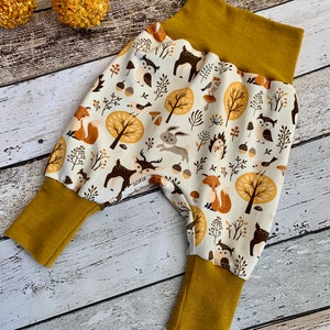 Pump pants baby forest animals deer/rabbit/owl and flowers 44-92