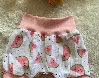 short harem pants muslin melon