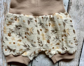 short bloomers muslin flowers