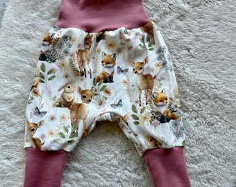 Pump pants baby forest animals