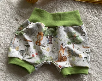 short bloomers baby forest animals