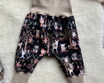 Pump pants baby forest animals deer/rabbit/owl/squirrel/forest