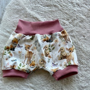 short bloomers baby forest animals