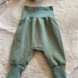 Pump pants muslin uni old green