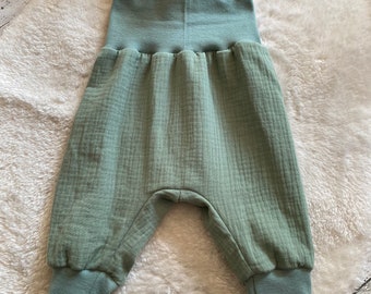 Pump pants muslin uni old green