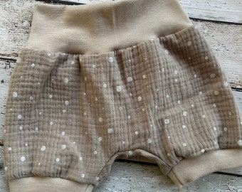 short bloomers muslin dots beige