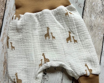 Harem pants muslin giraffe